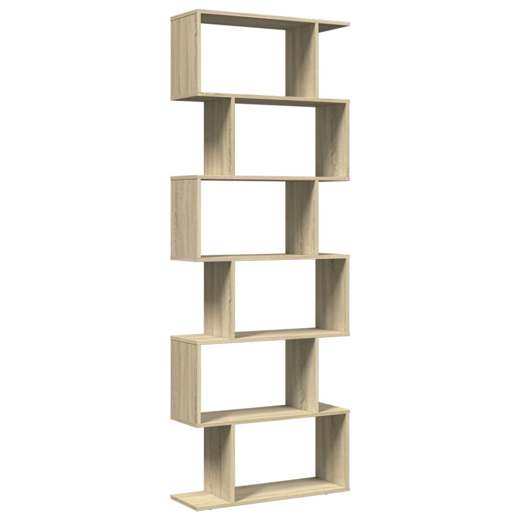 vidaXL Librería divisora 6 niveles madera roble Sonoma 70x24x193 cm