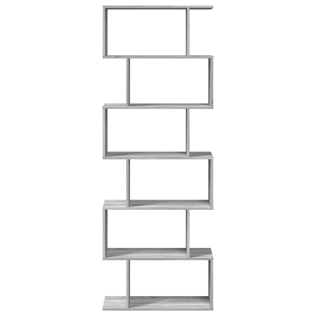 vidaXL Librería divisora 6 niveles madera gris Sonoma 70x24x193 cm