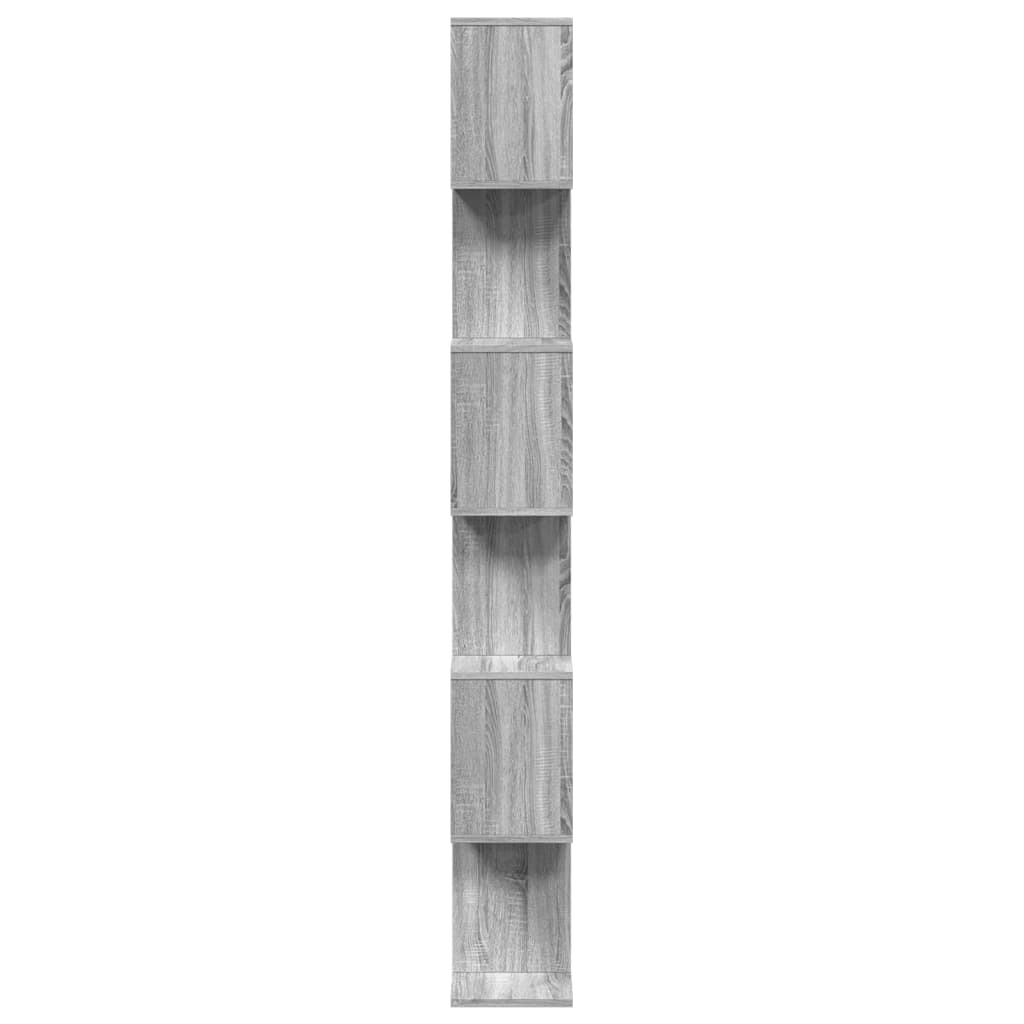 vidaXL Librería divisora 6 niveles madera gris Sonoma 70x24x193 cm