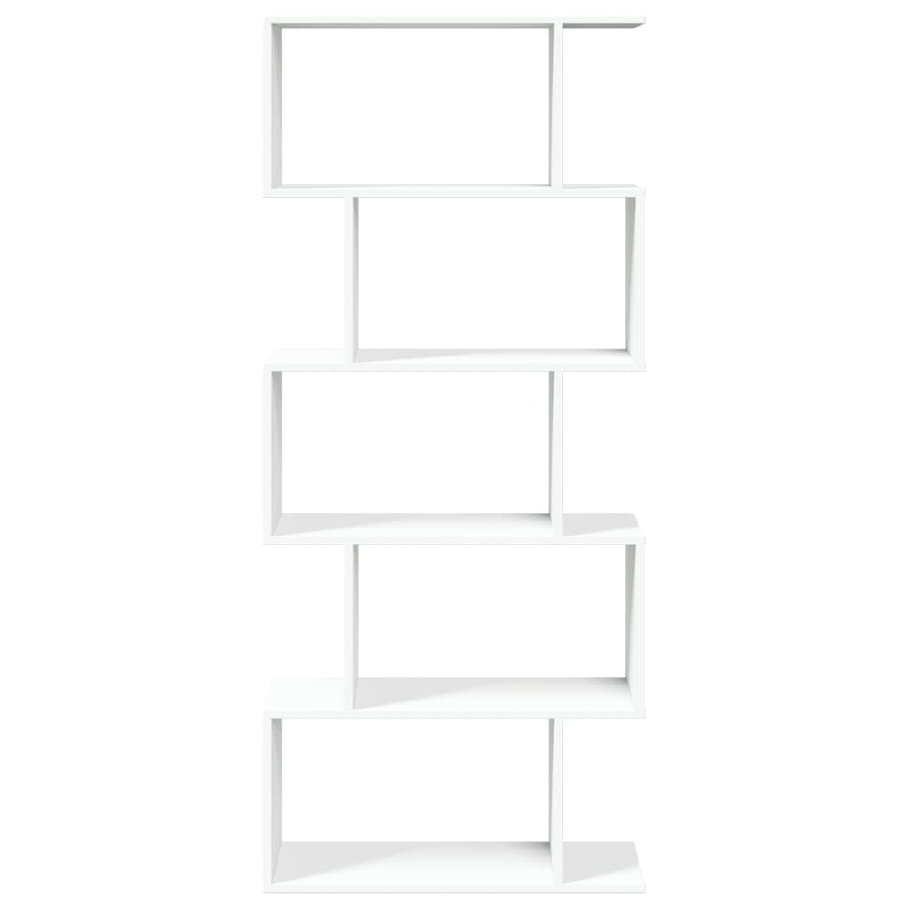 vidaXL Librería divisor 5 niveles madera ingeniería blanco 70x24x161cm