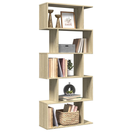 vidaXL Librería divisora 5 niveles madera roble Sonoma 70x24x161 cm