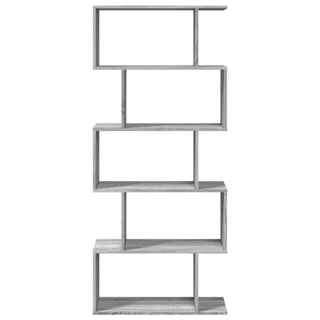 vidaXL Librería divisora 5 niveles madera gris Sonoma 70x24x161 cm