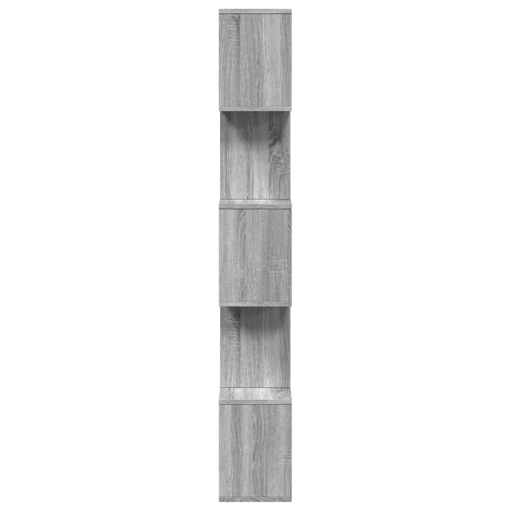 vidaXL Librería divisora 5 niveles madera gris Sonoma 70x24x161 cm