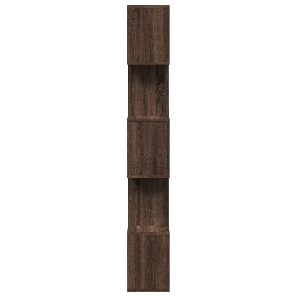 vidaXL Librería divisora 5 niveles madera marrón roble 70x24x161 cm