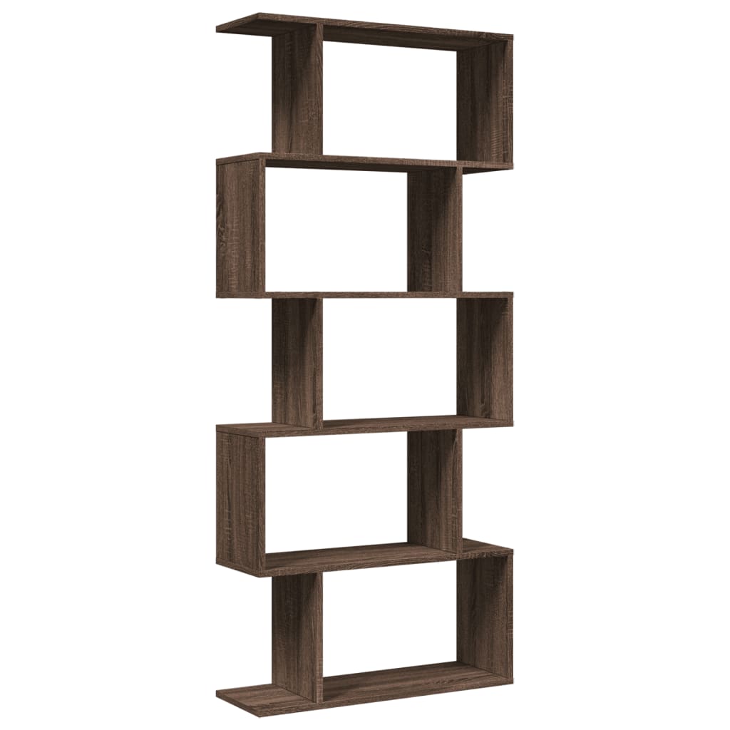 vidaXL Librería divisora 5 niveles madera marrón roble 70x24x161 cm