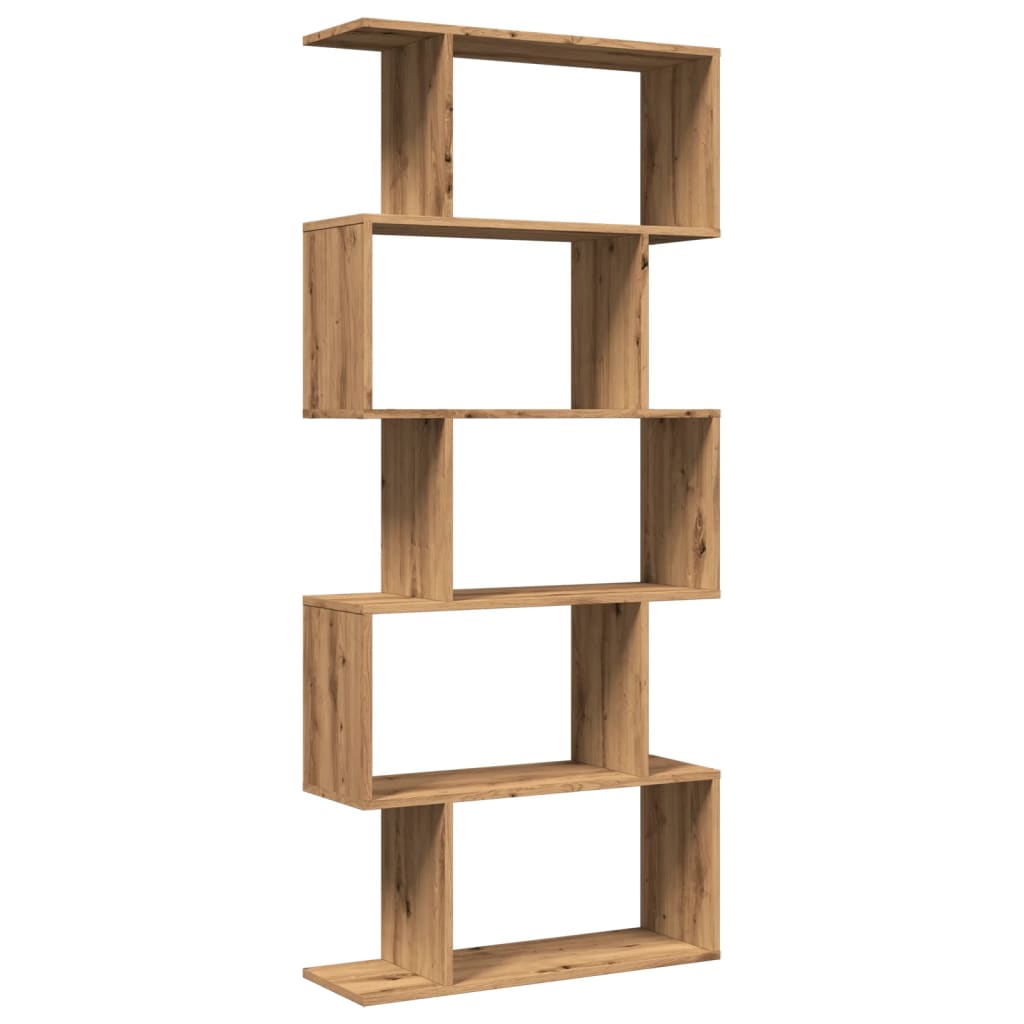 vidaXL Librería divisora 5 niveles madera roble artisan 70x24x161 cm