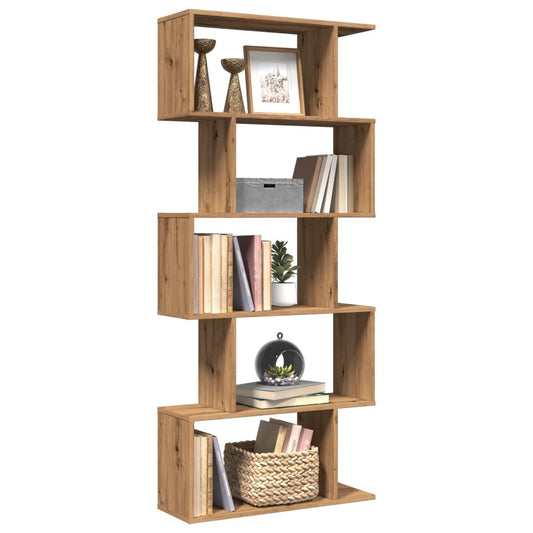 vidaXL Librería divisora 5 niveles madera roble artisan 70x24x161 cm