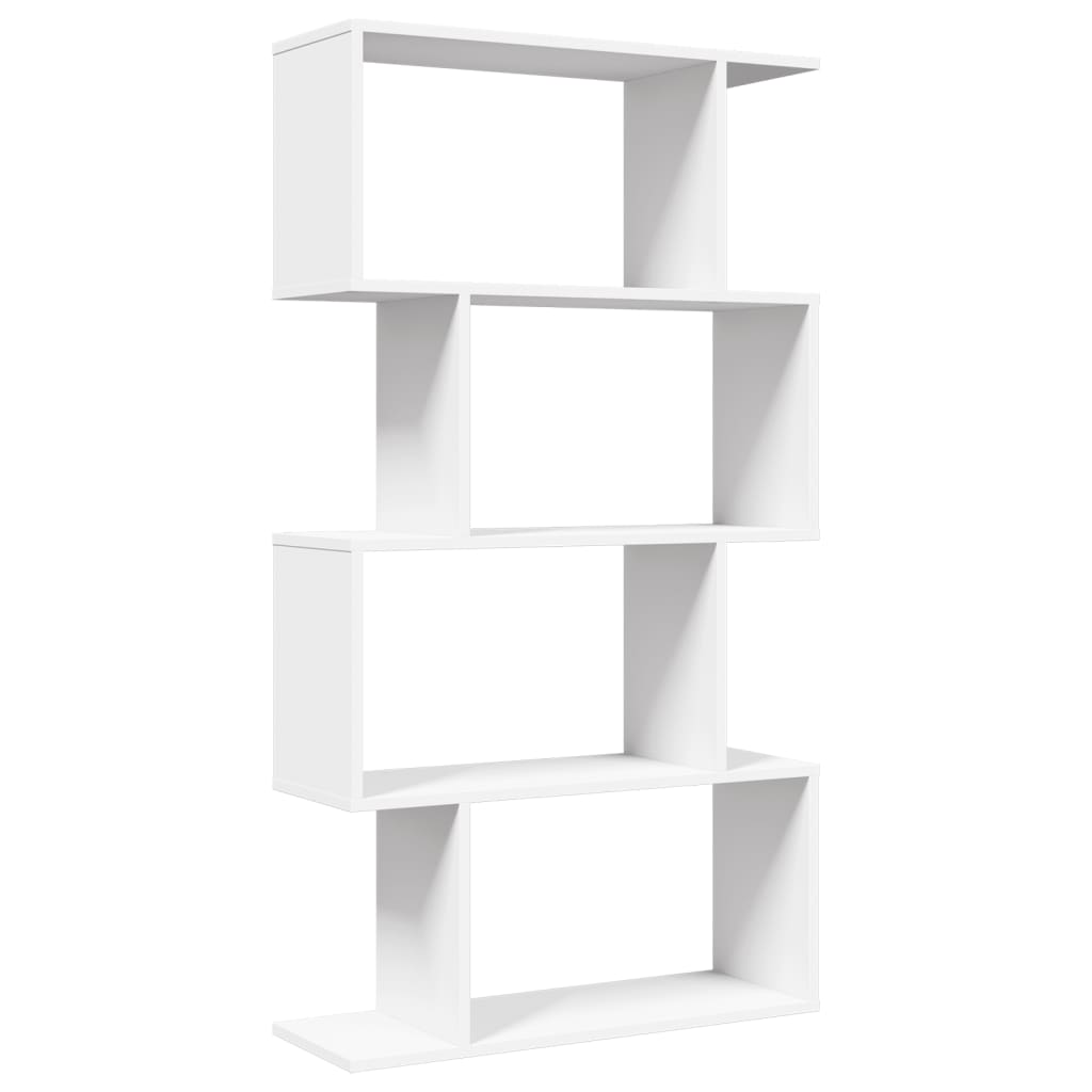 vidaXL Librería divisor 4 niveles madera ingeniería blanco 70x24x129cm