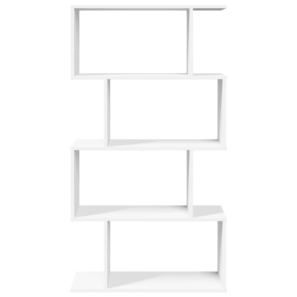 vidaXL Librería divisor 4 niveles madera ingeniería blanco 70x24x129cm