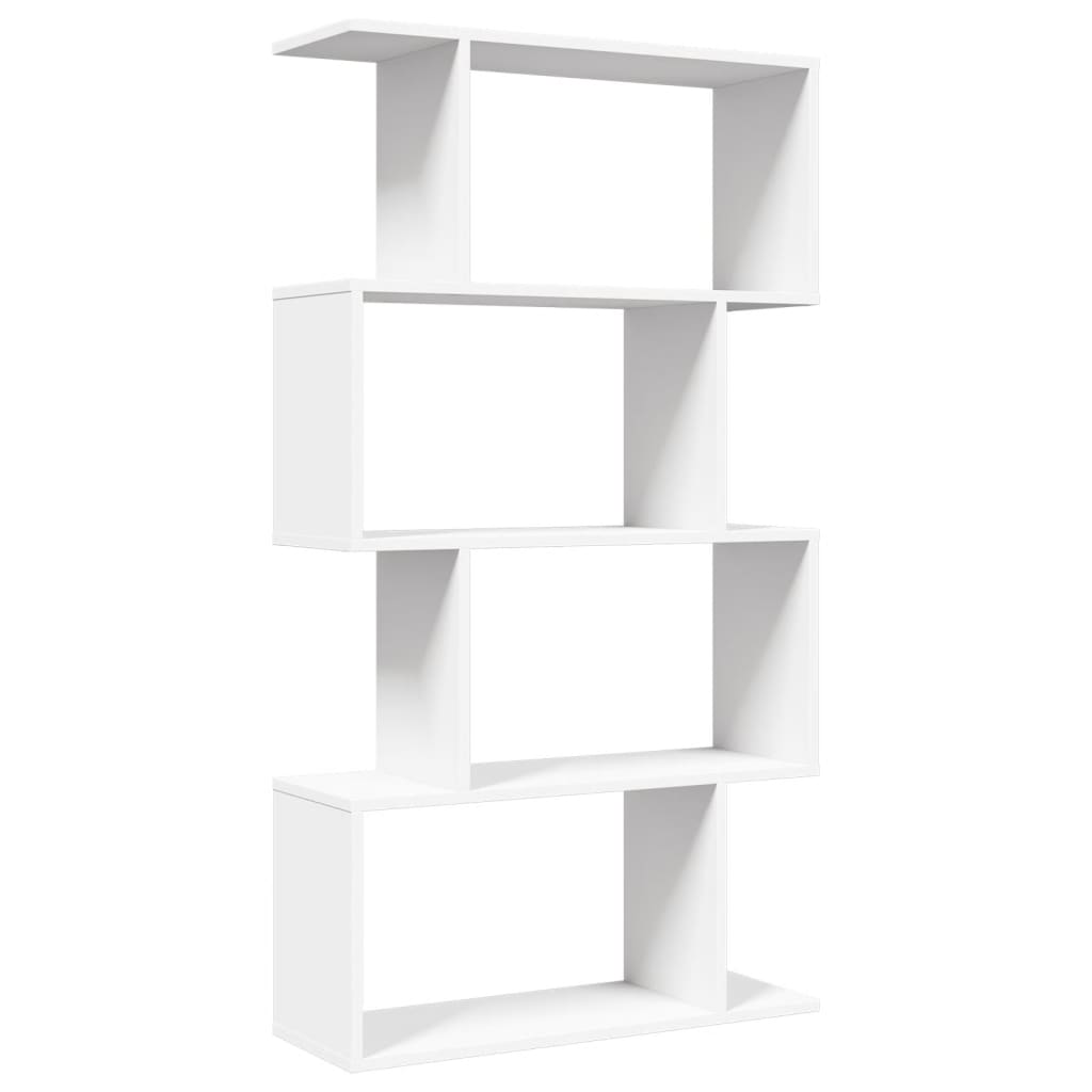 vidaXL Librería divisor 4 niveles madera ingeniería blanco 70x24x129cm