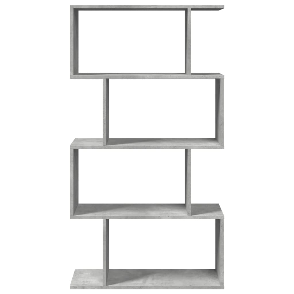 vidaXL Librería divisora 4 niveles madera gris hormigón 70x24x129 cm