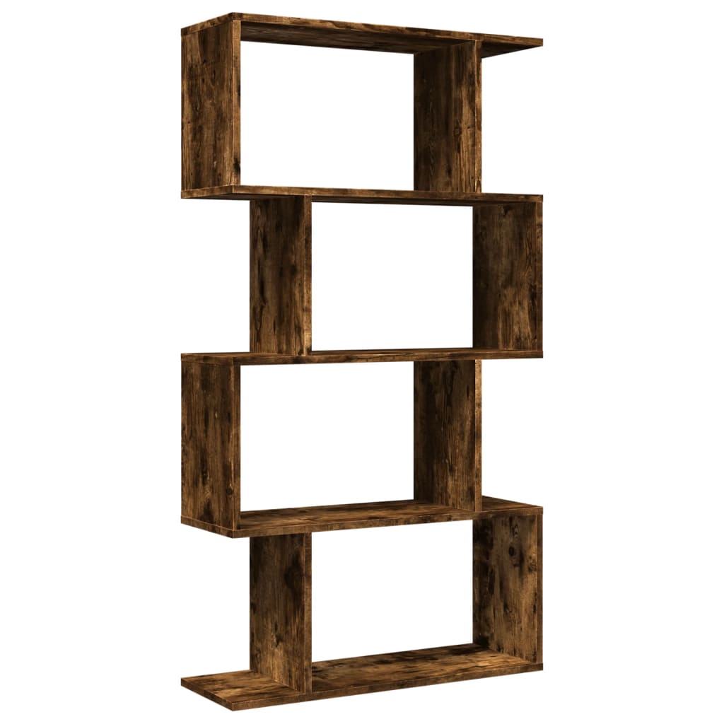 vidaXL Librería divisora 4 niveles madera roble ahumado 70x24x129 cm