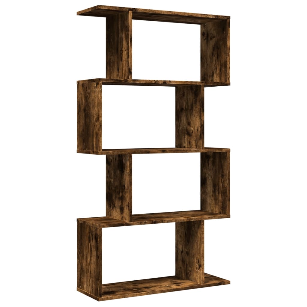 vidaXL Librería divisora 4 niveles madera roble ahumado 70x24x129 cm