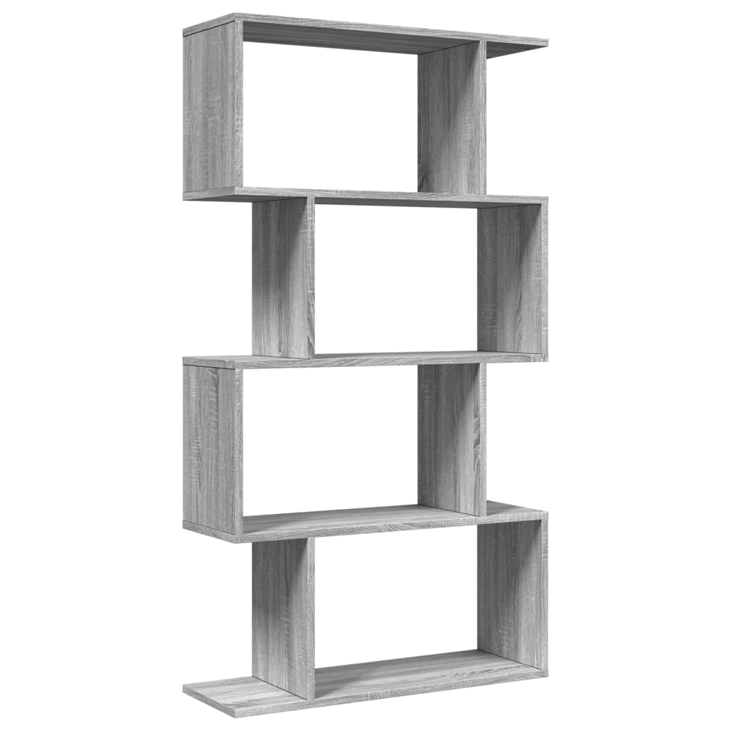 vidaXL Librería divisora 4 niveles madera gris Sonoma 70x24x129 cm