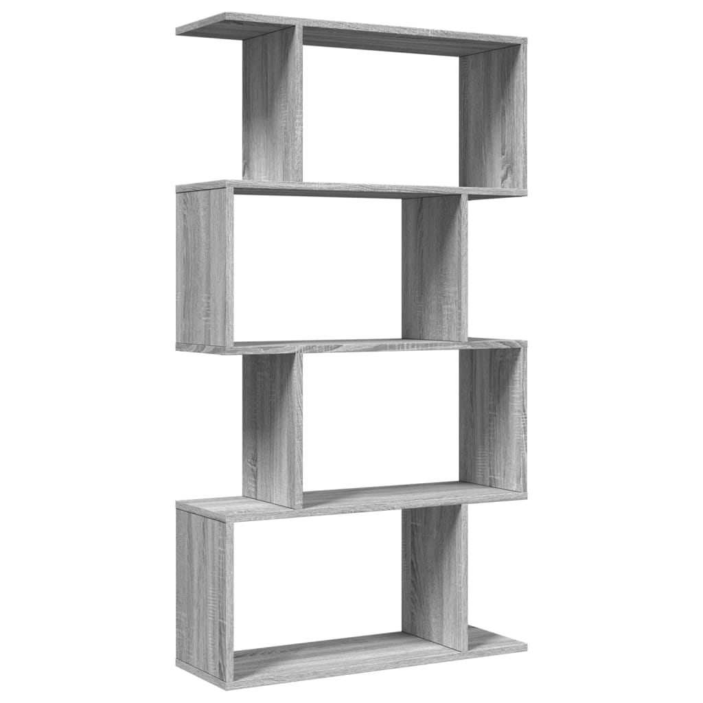 vidaXL Librería divisora 4 niveles madera gris Sonoma 70x24x129 cm