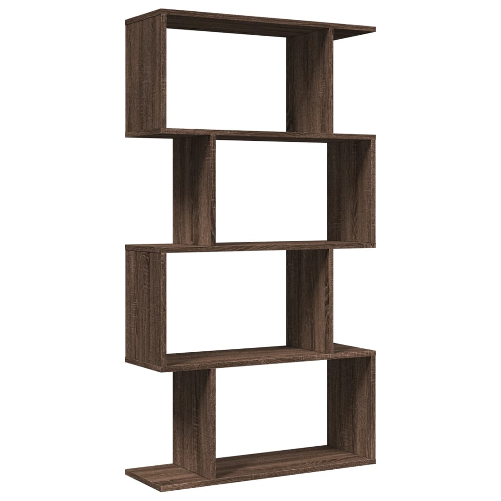 vidaXL Librería divisora 4 niveles madera marrón roble 70x24x129 cm