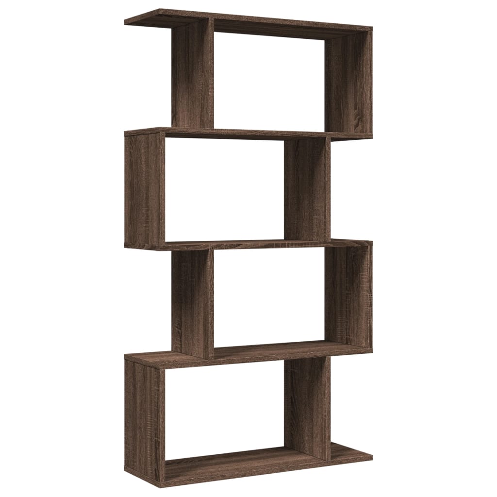 vidaXL Librería divisora 4 niveles madera marrón roble 70x24x129 cm