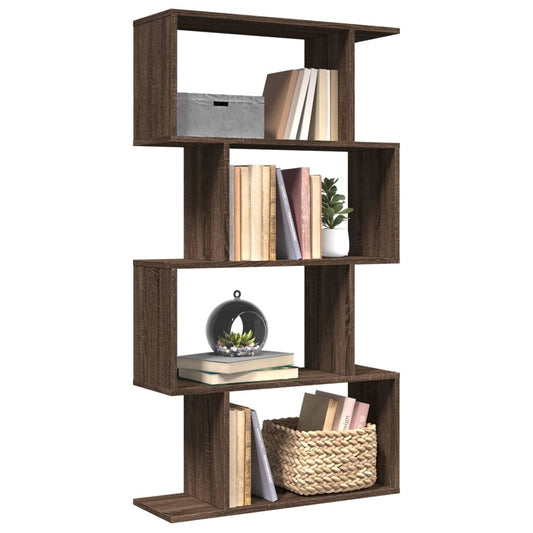 vidaXL Librería divisora 4 niveles madera marrón roble 70x24x129 cm