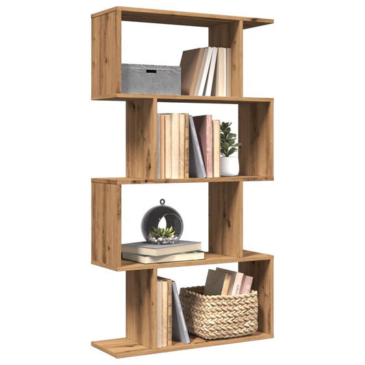 vidaXL Librería divisora 4 niveles madera roble artisan 70x24x129 cm