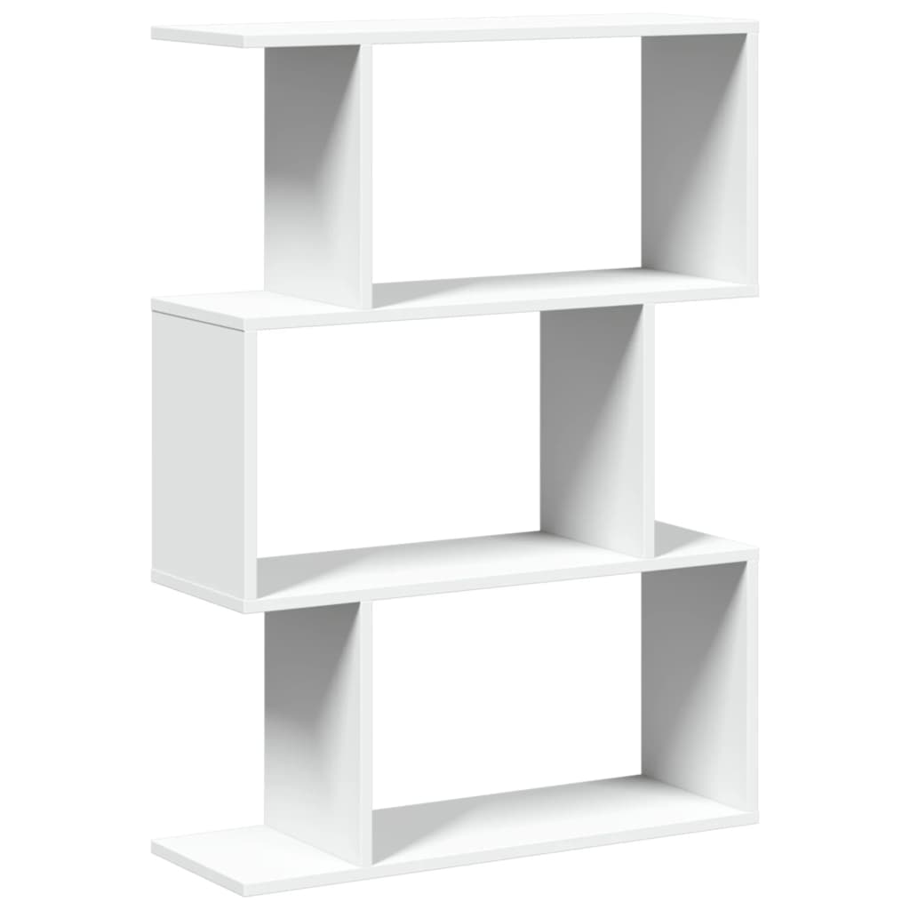 vidaXL Librería divisor 3 niveles madera ingeniería blanco 70x24x97 cm