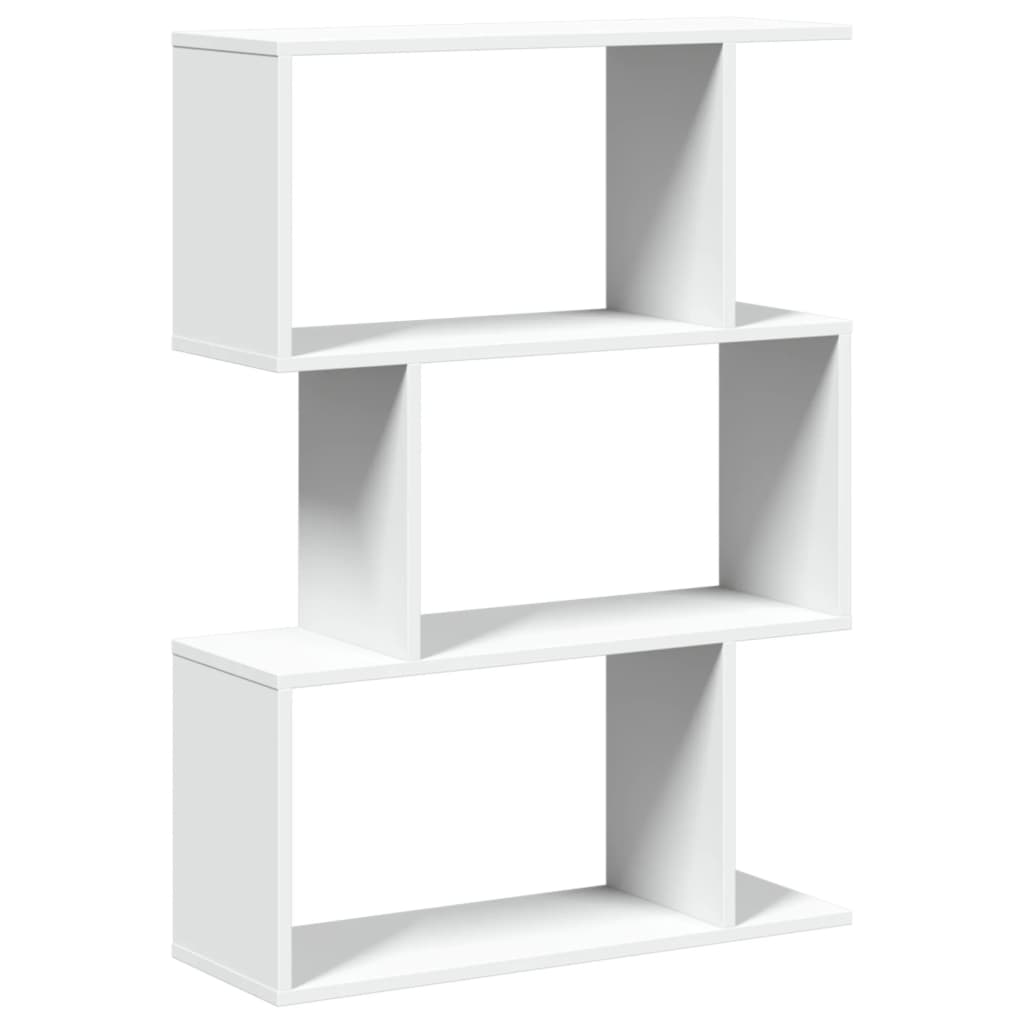 vidaXL Librería divisor 3 niveles madera ingeniería blanco 70x24x97 cm