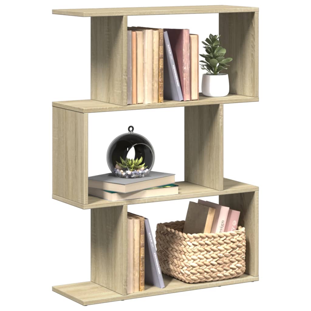 vidaXL Librería divisora 3 niveles madera roble Sonoma 70x24x97 cm