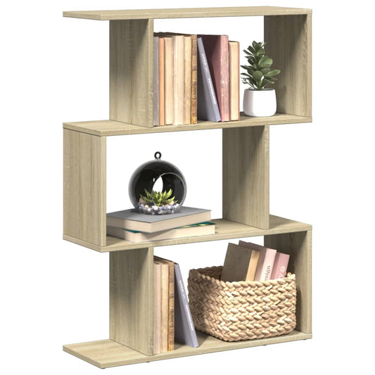 vidaXL Librería divisora 3 niveles madera roble Sonoma 70x24x97 cm