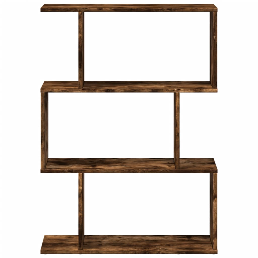 vidaXL Librería divisora 3 niveles madera roble ahumado 70x24x97 cm