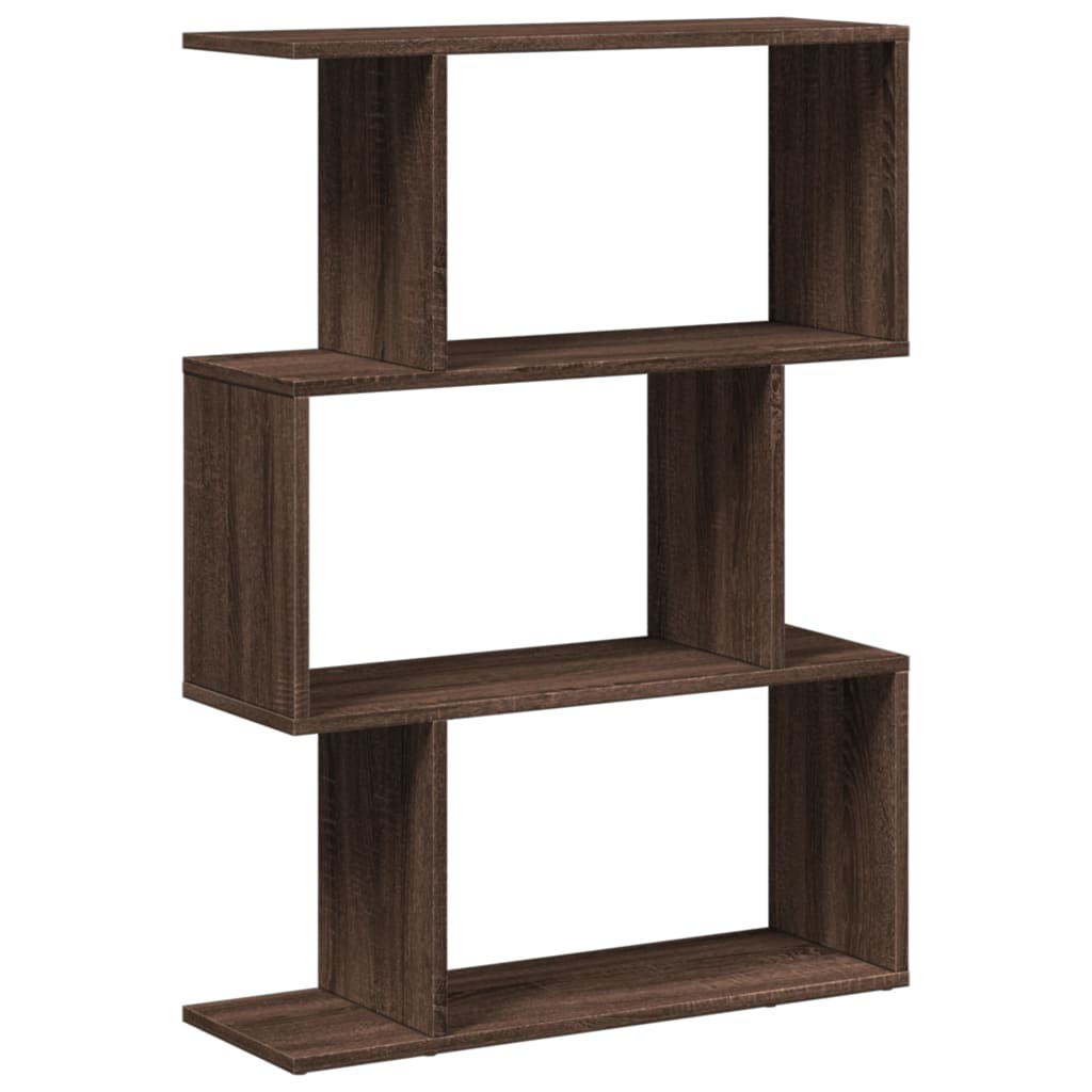 vidaXL Librería divisora 3 niveles madera marrón roble 70x24x97 cm