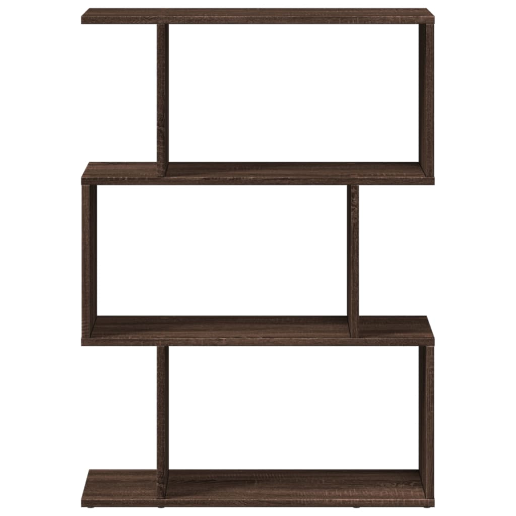 vidaXL Librería divisora 3 niveles madera marrón roble 70x24x97 cm