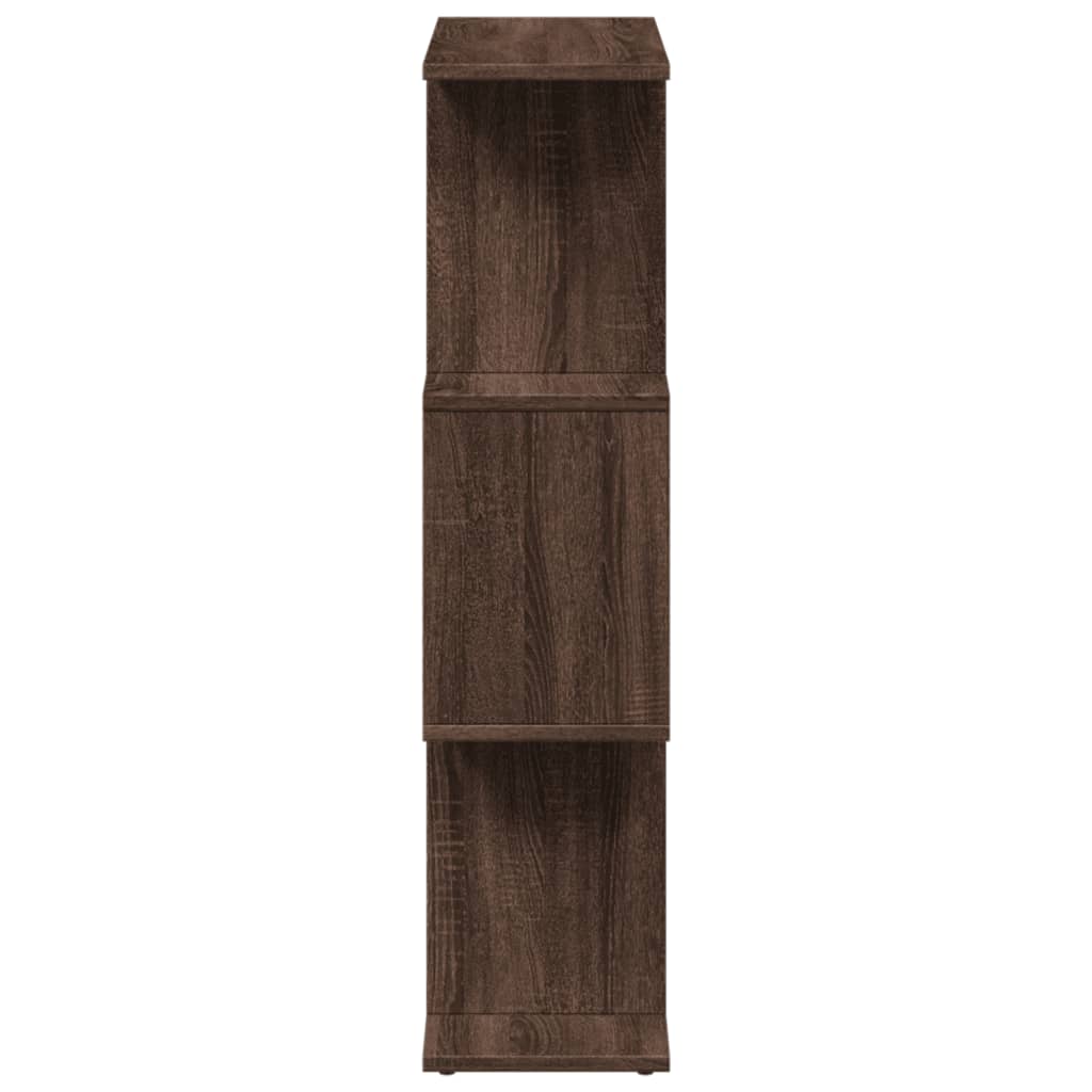 vidaXL Librería divisora 3 niveles madera marrón roble 70x24x97 cm