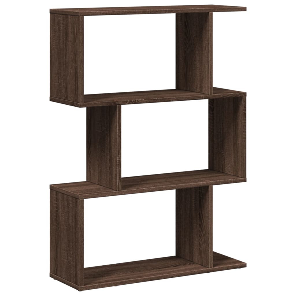 vidaXL Librería divisora 3 niveles madera marrón roble 70x24x97 cm