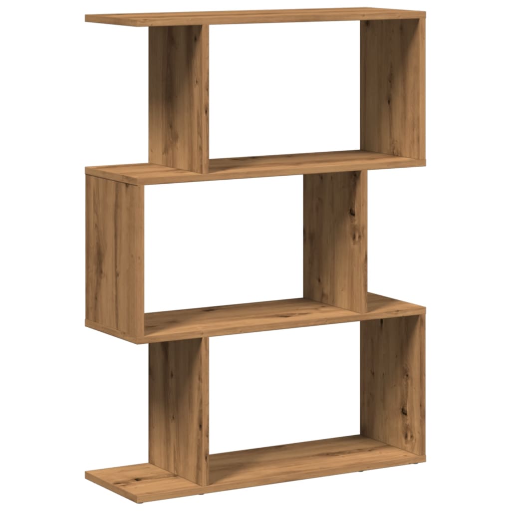 vidaXL Librería divisora 3 niveles madera roble artisan 70x24x97 cm