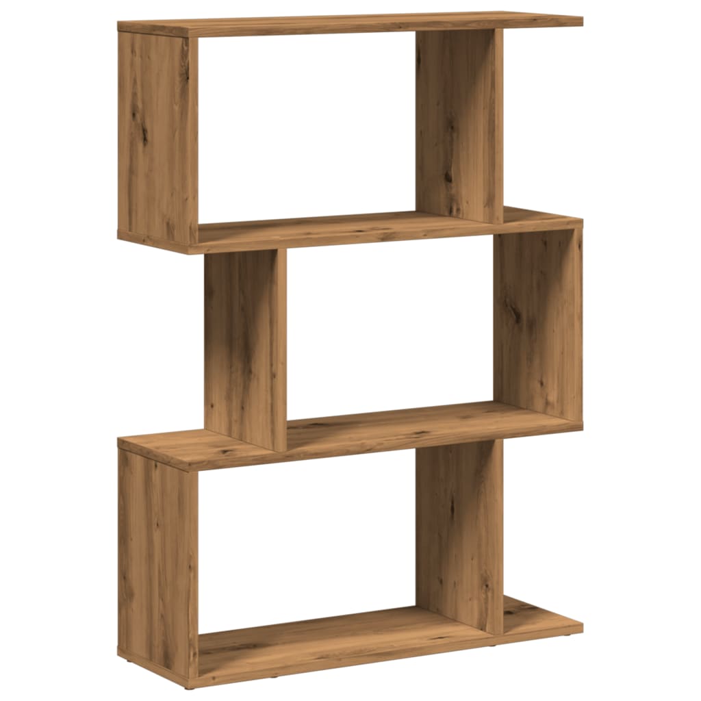 vidaXL Librería divisora 3 niveles madera roble artisan 70x24x97 cm