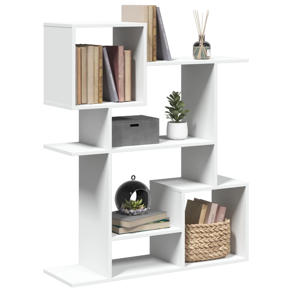 vidaXL Librería divisora madera ingeniería blanca 92x29x112 cm