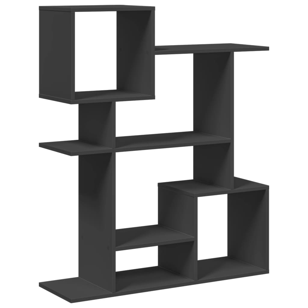 vidaXL Librería divisora madera de ingeniería negra 92x29x112 cm