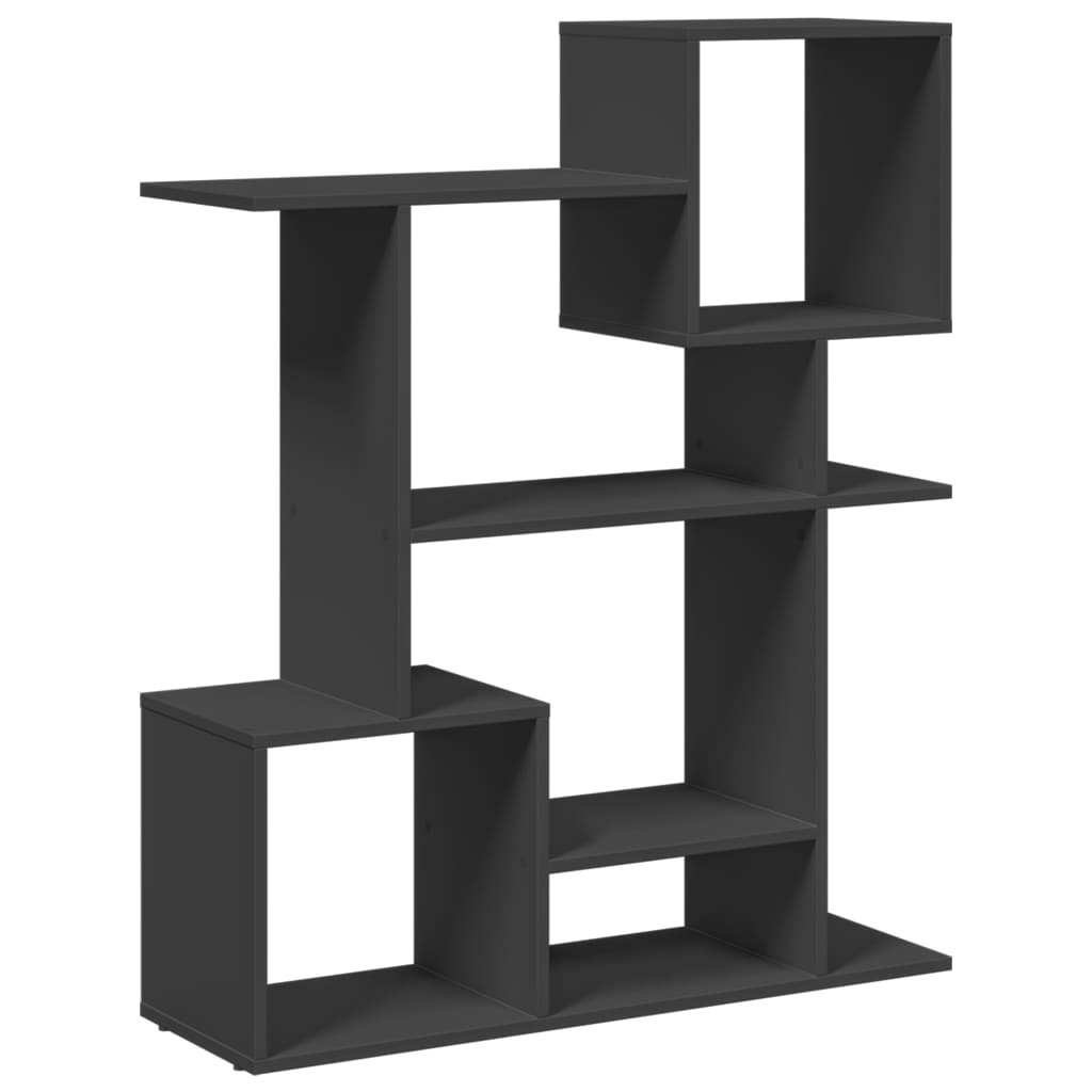 vidaXL Librería divisora madera de ingeniería negra 92x29x112 cm