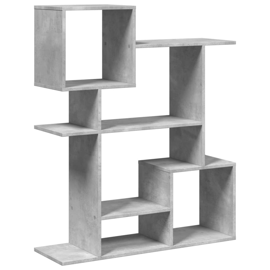 vidaXL Librería divisora madera ingeniería gris hormigón 92x29x112 cm