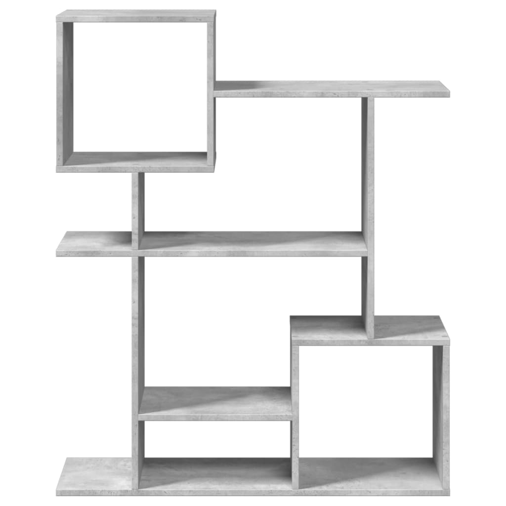 vidaXL Librería divisora madera ingeniería gris hormigón 92x29x112 cm