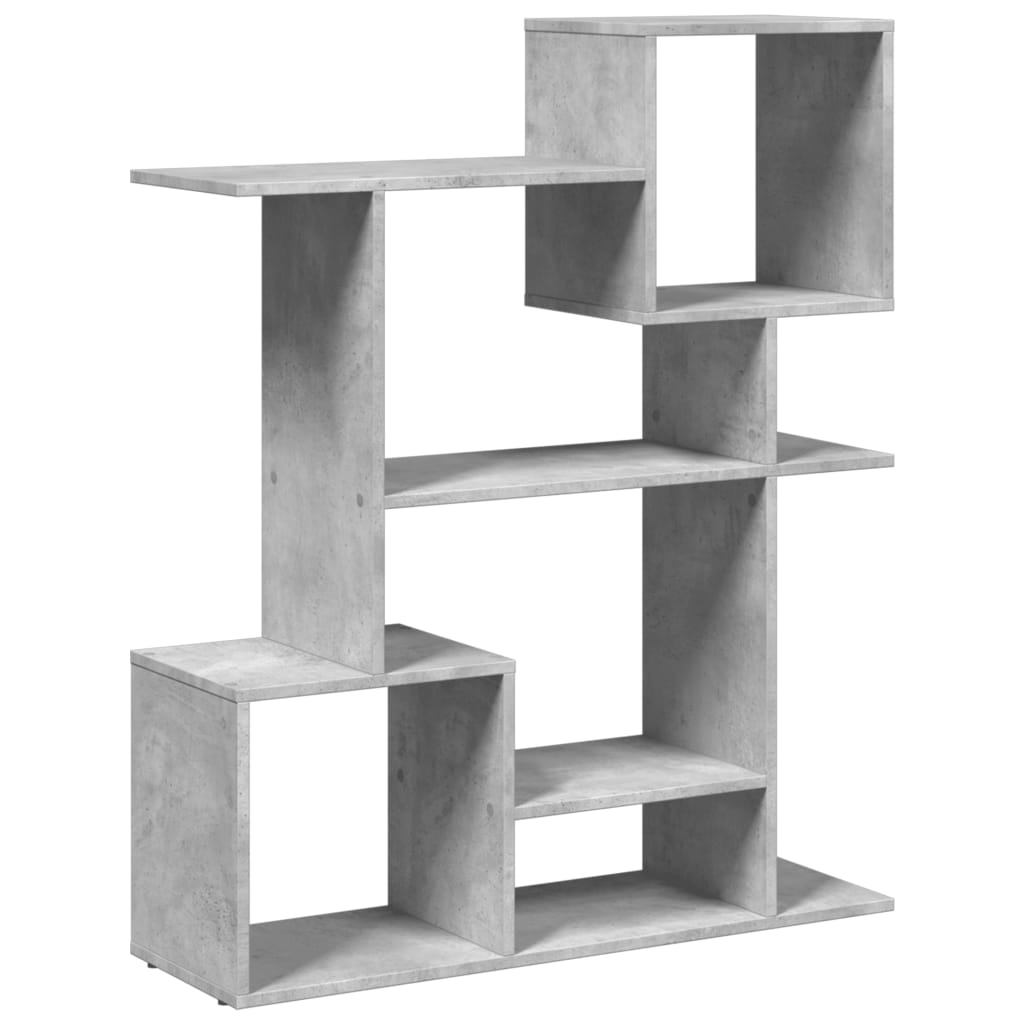 vidaXL Librería divisora madera ingeniería gris hormigón 92x29x112 cm