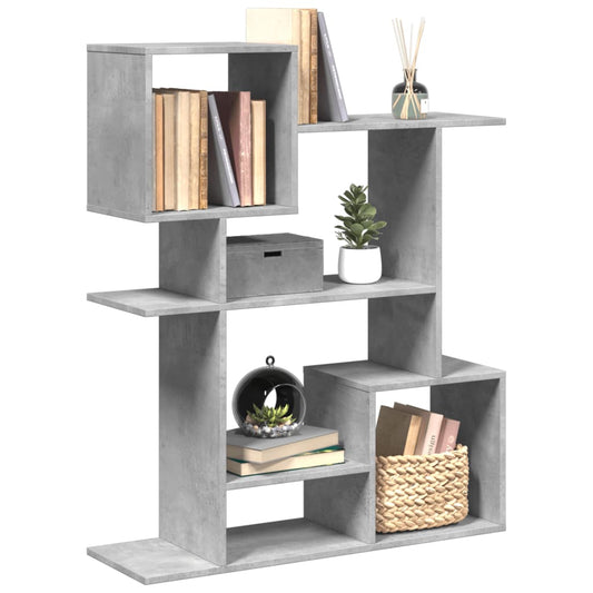 vidaXL Librería divisora madera ingeniería gris hormigón 92x29x112 cm