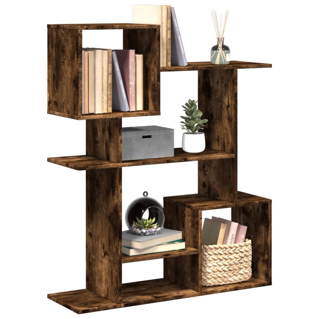 vidaXL Librería divisora madera ingeniería roble ahumado 92x29x112 cm