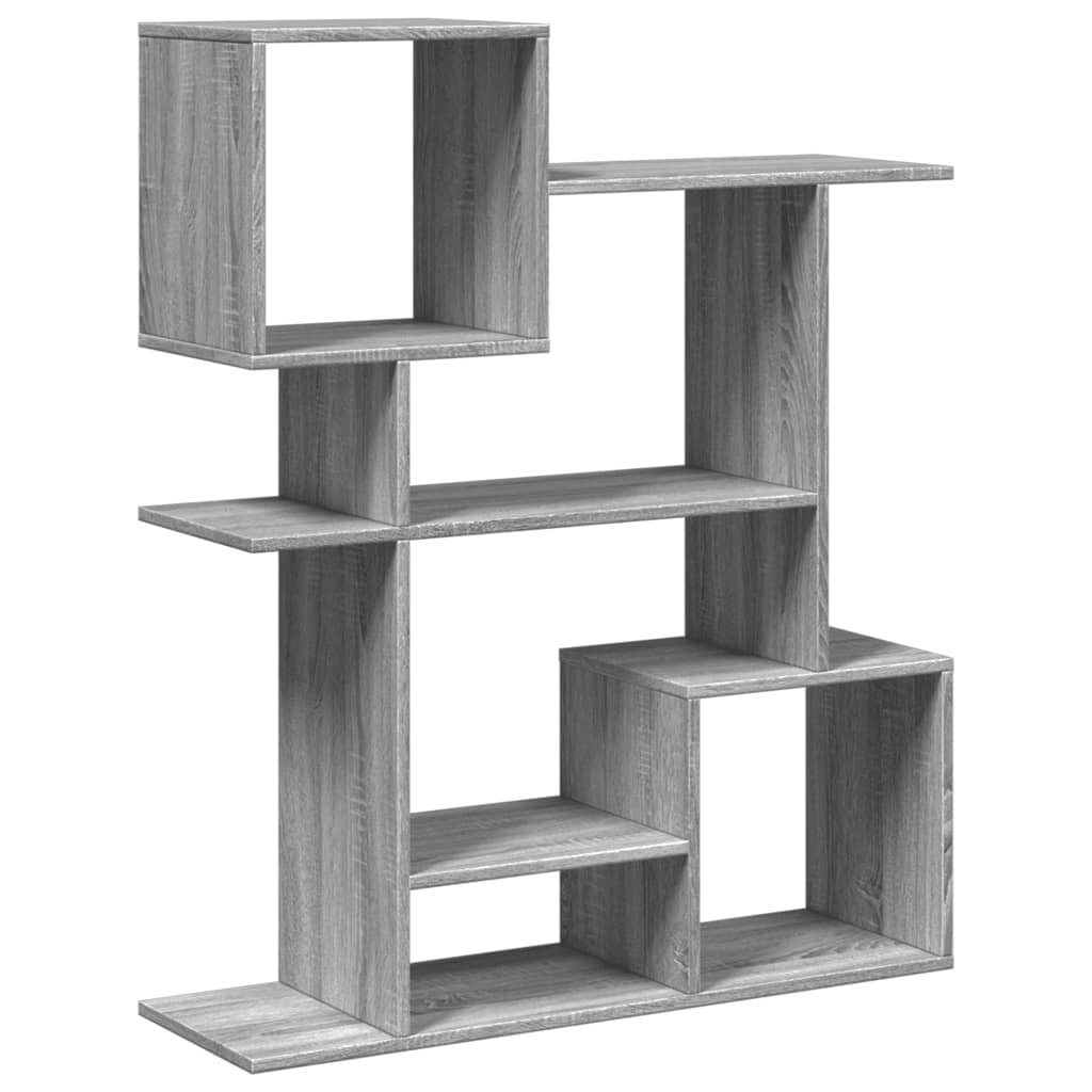 vidaXL Librería divisora madera ingeniería gris Sonoma 92x29x112 cm