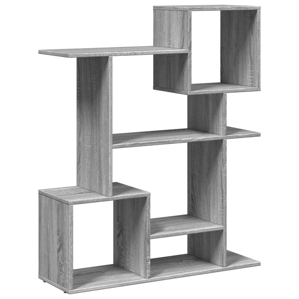 vidaXL Librería divisora madera ingeniería gris Sonoma 92x29x112 cm