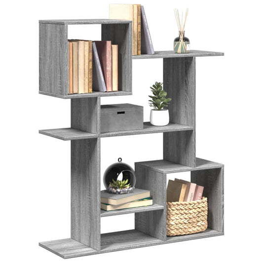 vidaXL Librería divisora madera ingeniería gris Sonoma 92x29x112 cm