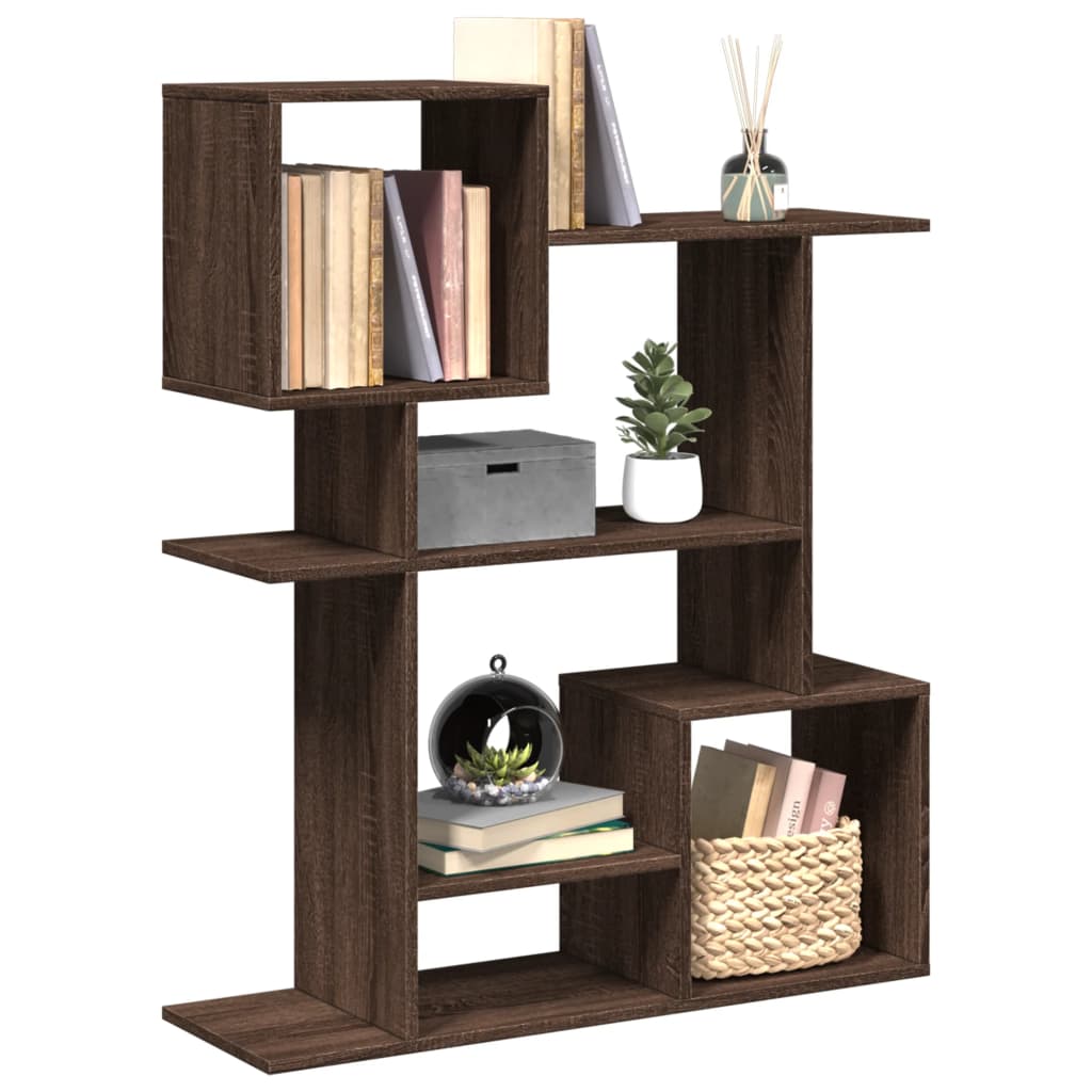 vidaXL Librería divisora madera ingeniería marrón roble 92x29x112 cm