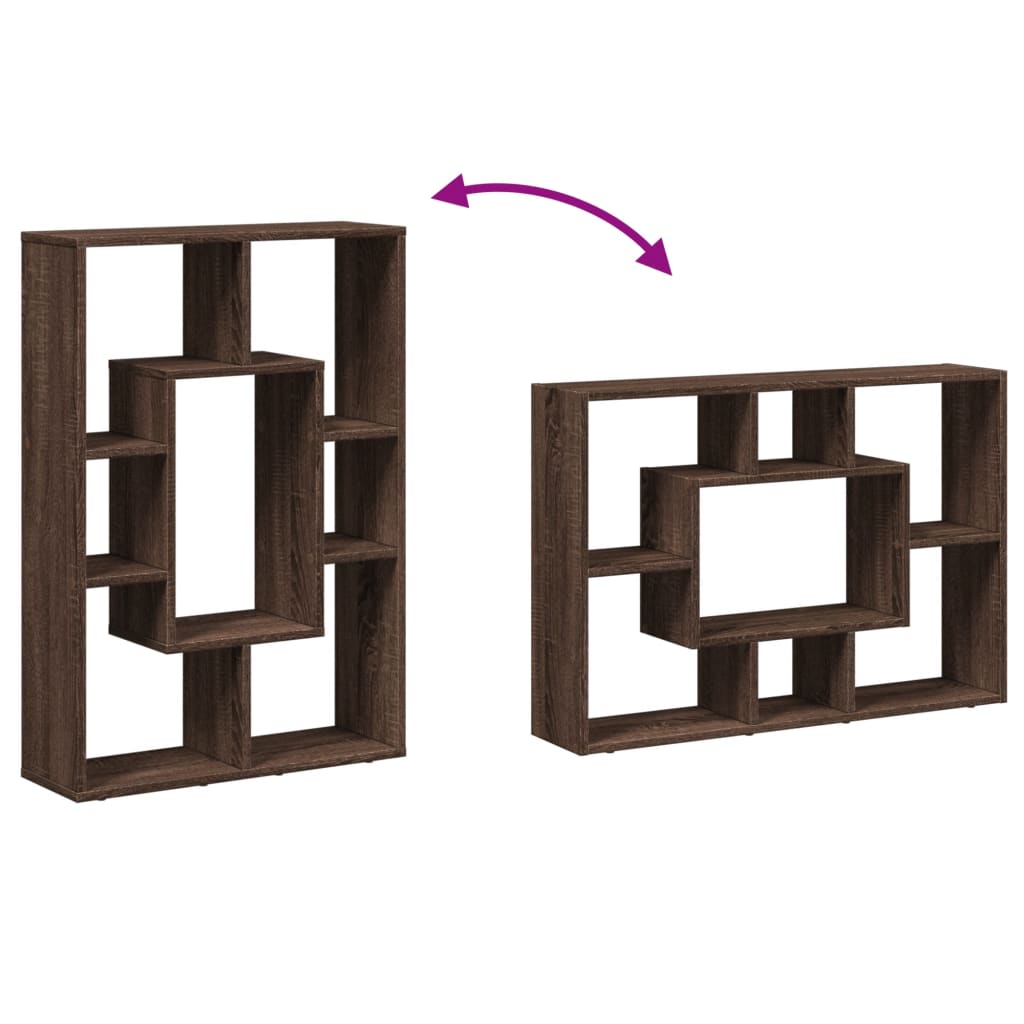 vidaXL Estantería de madera de ingeniería marrón roble 63x20x90 cm