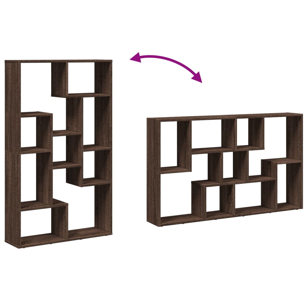 vidaXL Estantería de madera de ingeniería marrón roble 72x20x120 cm