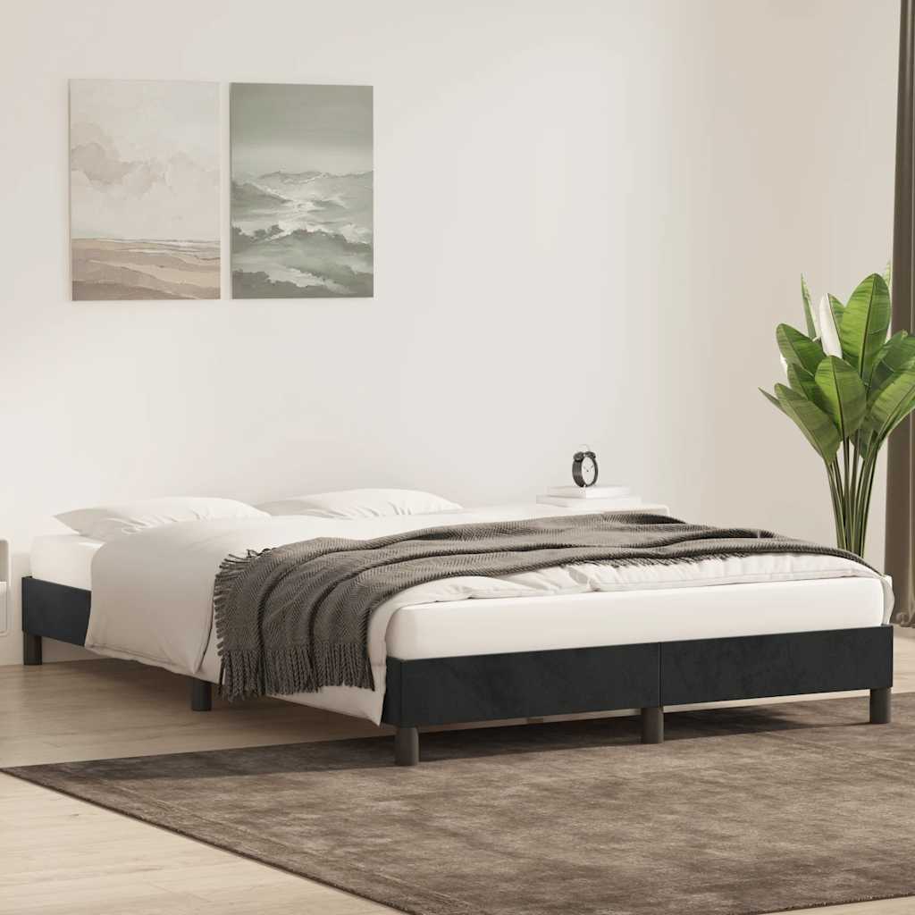 vidaXL Estructura de cama sin colchón terciopelo negro 160x220 cm