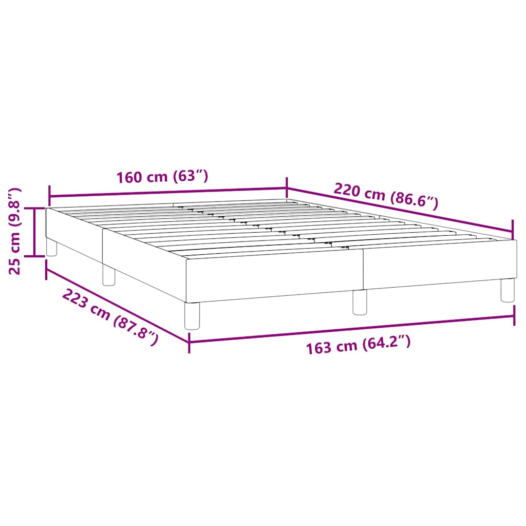 vidaXL Estructura de cama sin colchón terciopelo negro 160x220 cm